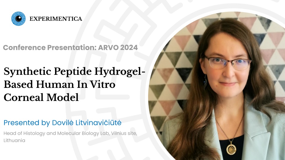ARVO 2024 presentation: Synthetic Peptide Hydrogel-Based Human In Vitro Corneal Model​